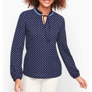 Talbots Blue and White Polkadot Blouse